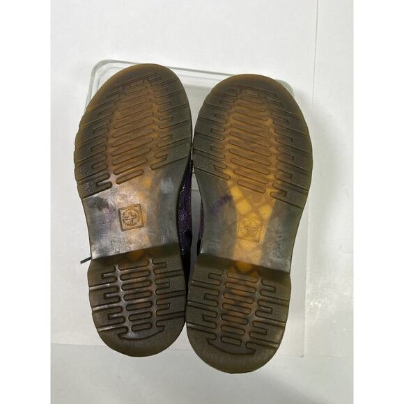 Dr. Martens Doc Delaney Holographic Combat Boots Big Girls Size 3 Purple Shimmer - Picture 4 of 14